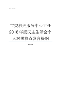 市委机关服务中心主任2018年度民主生活会个人对照检查发言提纲机关事务服务中心主任