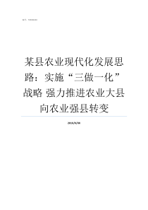 某县农业现代化发展思路实施三做一化战略nbsp强力推进农业大县向农业强县转变