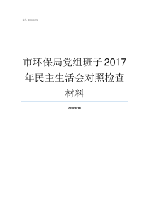 市环保局党组班子2017年民主生活会对照检查材料上海市环保局现任班子