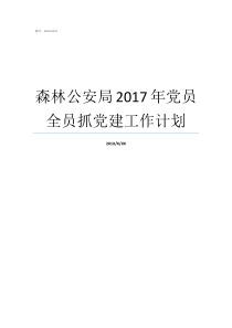 森林公安局2017年党员全员抓党建工作计划党建工作内容2017