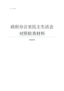 政府办公室民主生活会对照检查材料