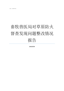 畜牧兽医局对草原防火督查发现问题整改情况报告畜牧兽医站