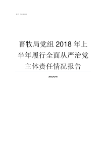 畜牧局党组2018年上半年履行全面从严治党主体责任情况报告