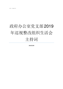 政府办公室党支部2019年巡视整改组织生活会主持词如何布置党支部办公室