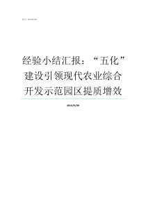 经验小结汇报五化建设引领现代农业综合开发示范园区提质增效工作总结汇报