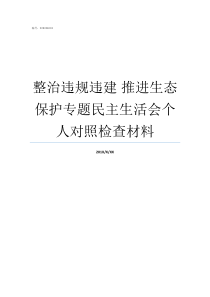 整治违规违建nbsp推进生态保护专题民主生活会个人对照检查材料