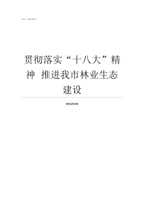 贯彻落实十八大精神nbspnbsp推进我市林业生态建设贯彻落实十七大精神自查报告