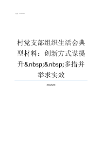 村党支部组织生活会典型材料创新方式谋提升nbspnbsp多措并举求实效村党支部