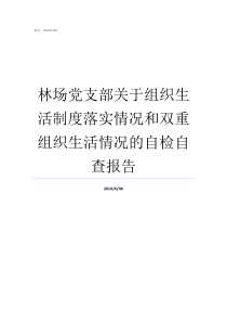 林场党支部关于组织生活制度落实情况和双重组织生活情况的自检自查报告党支部专题组织生话会