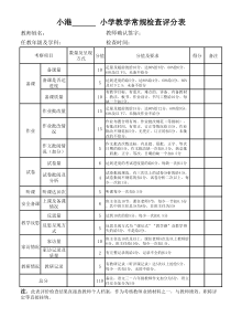 教学常规检查评分细则检查表