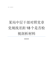 某局中层干部对照党章党规找差距18个是否检视剖析材料对照党章找差距