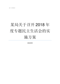 某局关于召开2018年度专题民主生活会的实施方案