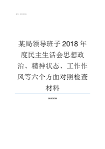 某局领导班子2018年度民主生活会思想政治精神状态工作作风等六个方面对照检查材料中组部二局领导班子