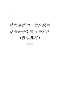 档案局两学一做组织生活会班子对照检查材料四讲四有支部如何开展两学一做