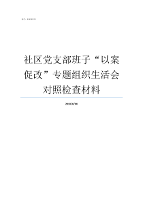 社区党支部班子以案促改专题组织生活会对照检查材料