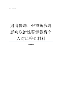 肃清鲁炜张杰辉流毒影响政治性警示教育个人对照检查材料