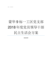 蒙华9标一工区党支部2018年度党员领导干部民主生活会方案蒙华线正式工待遇