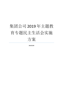 集团公司2019年主题教育专题民主生活会实施方案集团公司2019年上半年总结