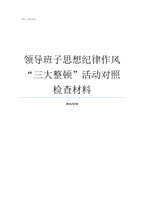 领导班子思想纪律作风三大整顿活动对照检查材料领导班子作风建设意见