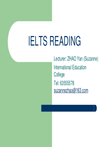 IELTS READING第一讲(new)雅思阅读概述