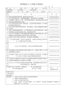 管理级员工工作能力考核表