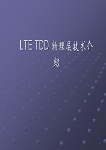 LTE TDD物理层技术介绍