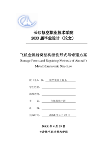 飞机金属蜂窝结构损伤形式与修理方案(毕业论文)