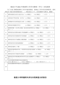 晓道小学2015年秋教师工作作风整顿调查问卷