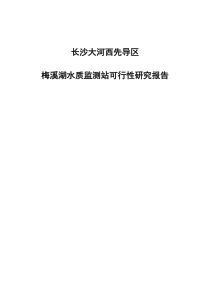 长沙先导区梅溪湖在线监测可行性研究报告