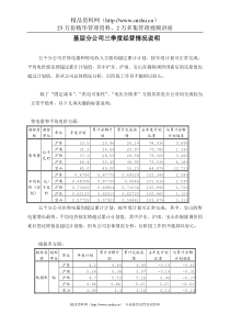 基层分公司三季度经营情况说明