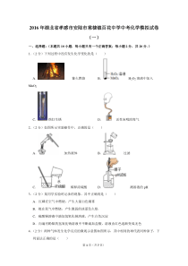 2016年湖北省孝感市安陆市棠棣镇百花中学中考化学模拟试卷(一)