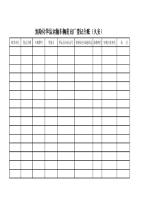 车辆进出厂登记台账