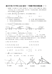 重庆市育才中学初一下数学期末模拟试题(1)