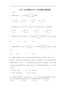 一元一次方程和二元一次方程组试题和答案