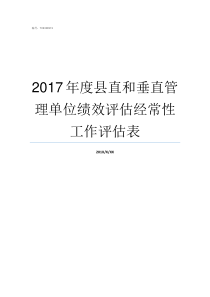 2017年度县直和垂直管理单位绩效评估经常性工作评估表