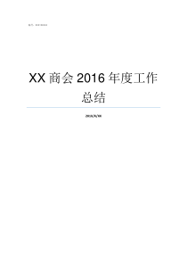 XX商会2016年度工作总结XX