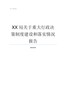 XX局关于重大行政决策制度建设和落实情况报告悬XX决