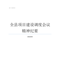 全县项目建设调度会议精神纪要项目建设召开会议