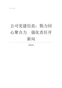 公司党建信息勠力同心聚合力强化责任开新局勠力同心