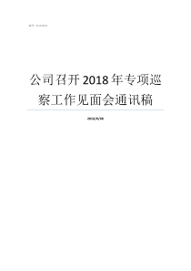 公司召开2018年专项巡察工作见面会通讯稿2018年专科线