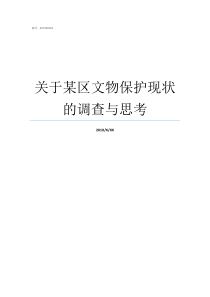 关于某区文物保护现状的调查与思考我国文物保护的现状