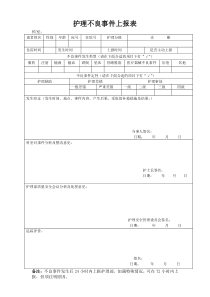 护理不良事件报告表