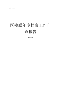 区残联年度档案工作自查报告工作档案