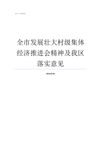 全市发展壮大村级集体经济推进会精神及我区落实意见发展壮大村级集体经济36招