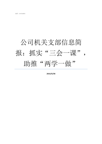 公司机关支部信息简报抓实三会一课助推两学一做支部大会简报