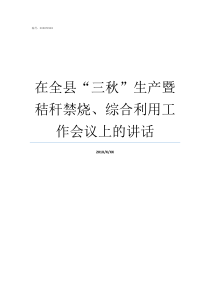 在全县三秋生产暨秸秆禁烧综合利用工作会议上的讲话生产刀县