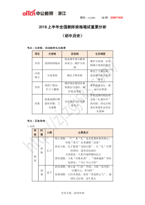 2018上半年全国教师资格笔试重要分析初中历史