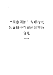 四察四治专项行动领导班子存在问题整改台账公安局四查四治问题清单