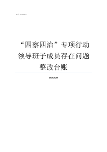 四察四治专项行动领导班子成员存在问题整改台账公安局四查四治问题清单