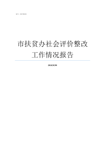 市扶贫办社会评价整改工作情况报告